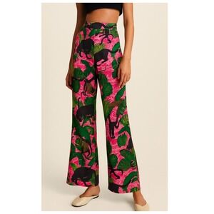 NEW Anthropologie La Fuori 100% Silk
Pants size M Leopard Jungle Tropical monkey